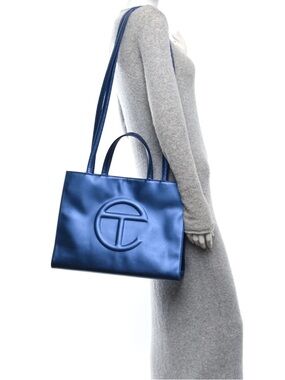 Telfar Medium Shopping Bag Metallic Cobalt Blue - NWT